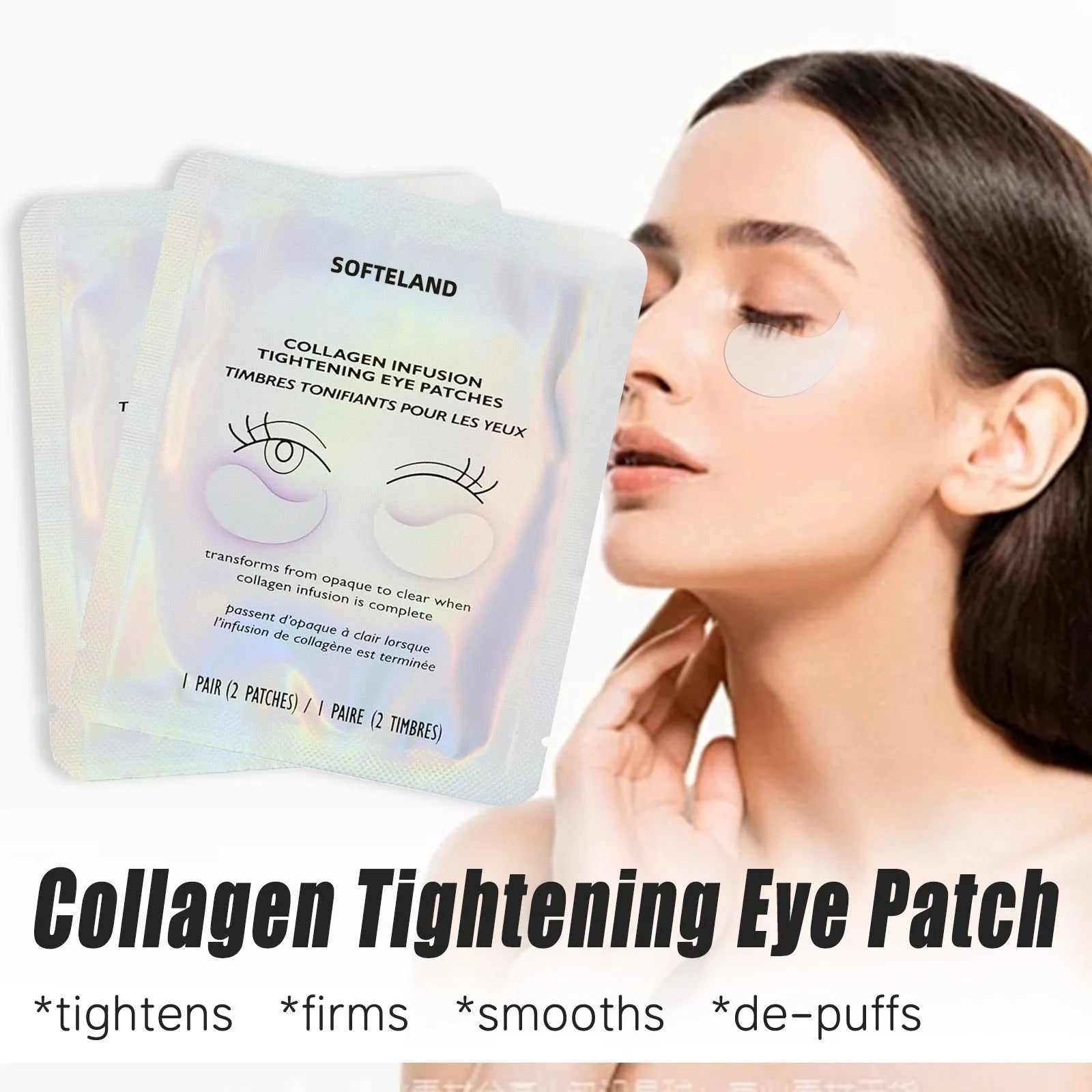 Collagen eye stickers boxed 8 bags no logo under eye patches beauty tool