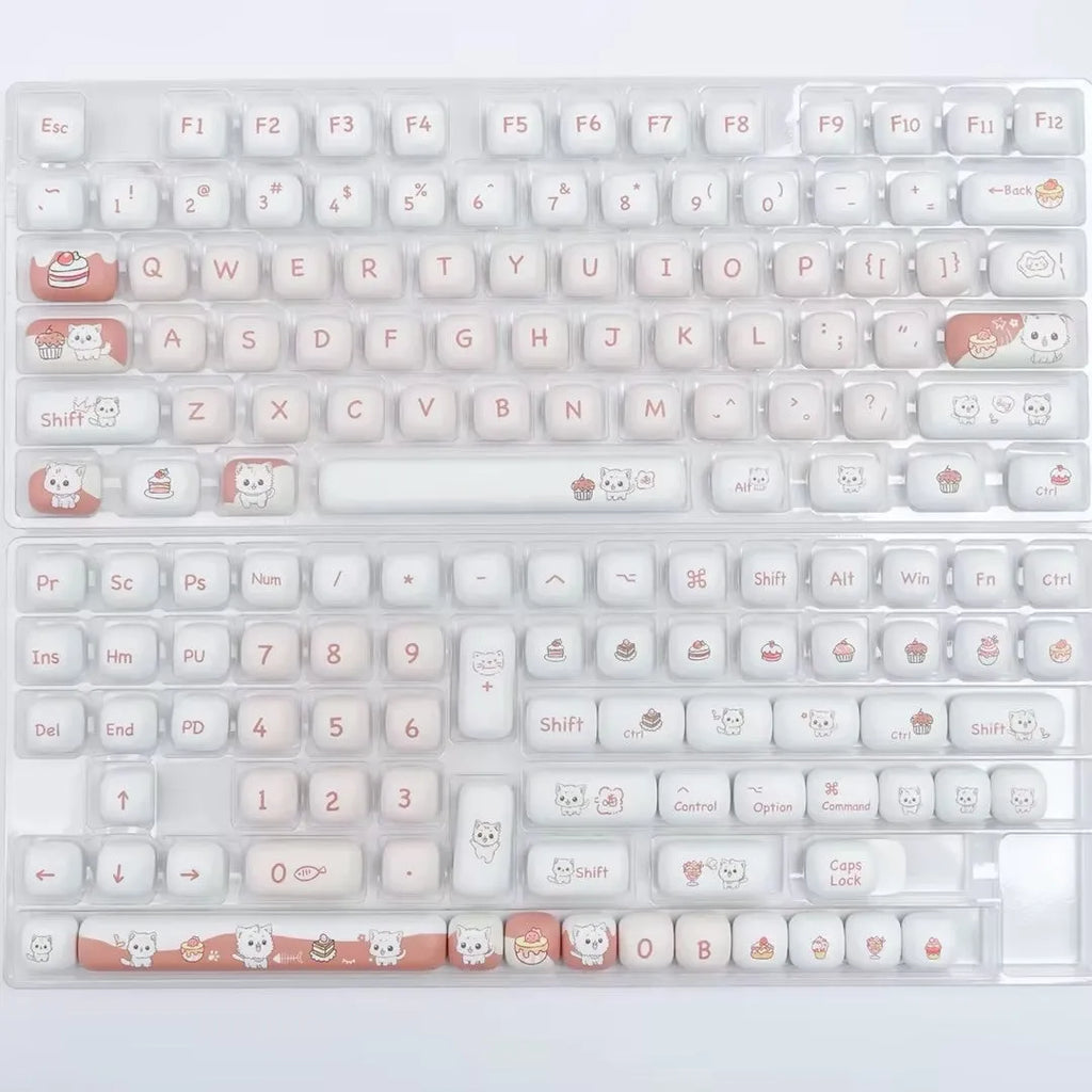 Dessert cat cartoon design mechanical keyboard key caps with MOG round shape