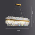 Crystal multi-head chandelier with stainless steel body and adjustable height for ceiling lighting