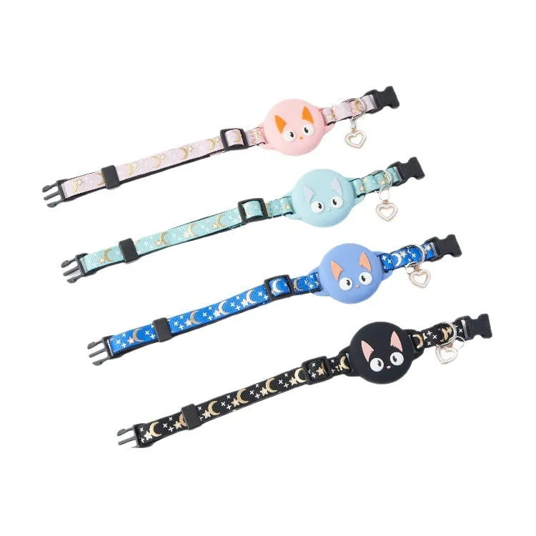 Apple AirTag protective case for cat collars in plastic material with adjustable sizing options