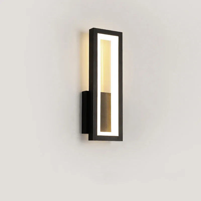 Modern corridor wall light in black finish with PVC lampshade and wall mounting
