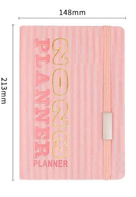 A5 student almanac diary with imitation leather cover showing monthly calendar layout and creative design elements