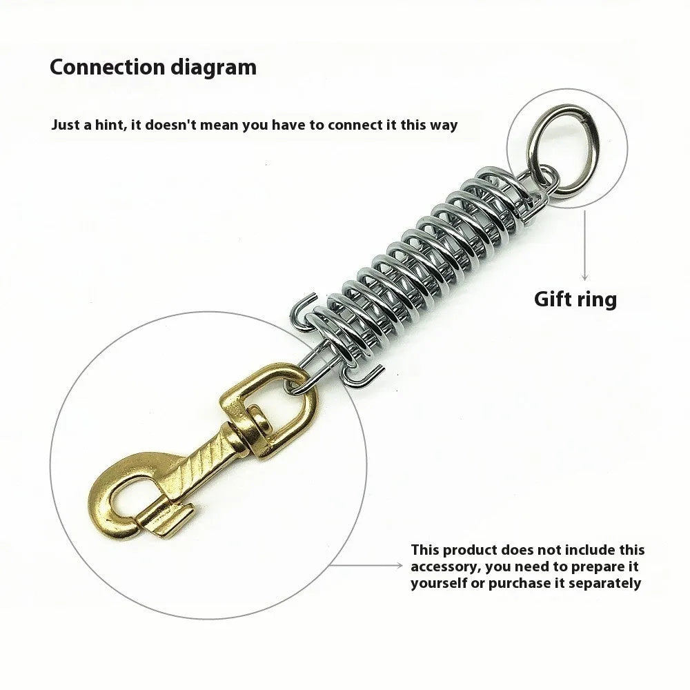 Dog hand holding rope chain with stainless steel compression spring for dogs 30-60 kg