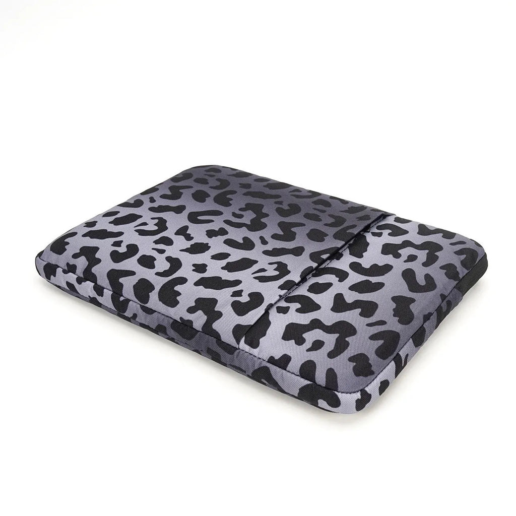 Leopard print waterproof laptop sleeve for 13-inch to 16-inch computers with anti-shock protection