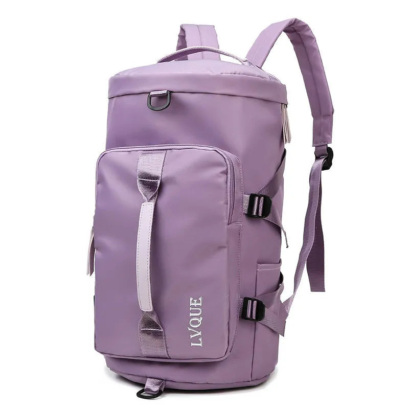 Waterproof convertible gym bag with shoe compartment and combination lock in multiple colour options
