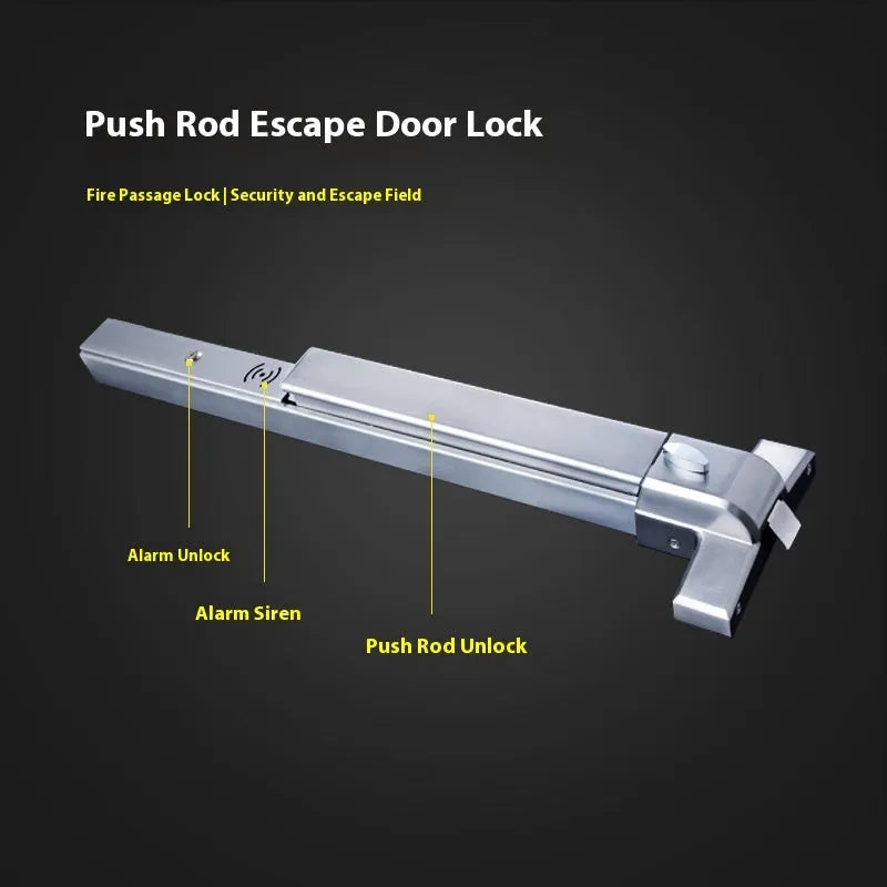 Stainless steel fireproof door push lock with external handle for 65cm single doors