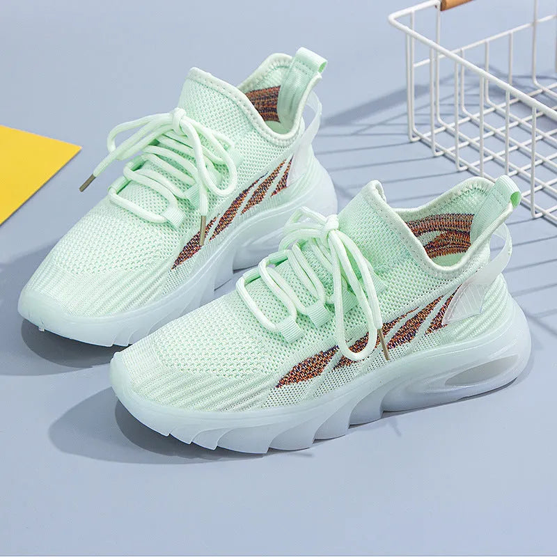 Women's cowhide leather sports casual shoes with high ankle opening and flat heel