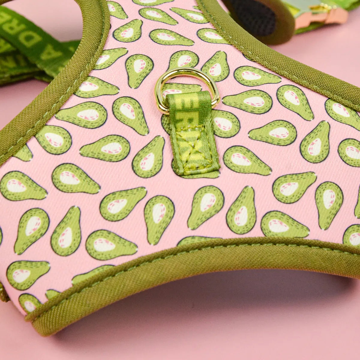 Polyester dog harness in blue ice cream colour pattern for medium large dogs