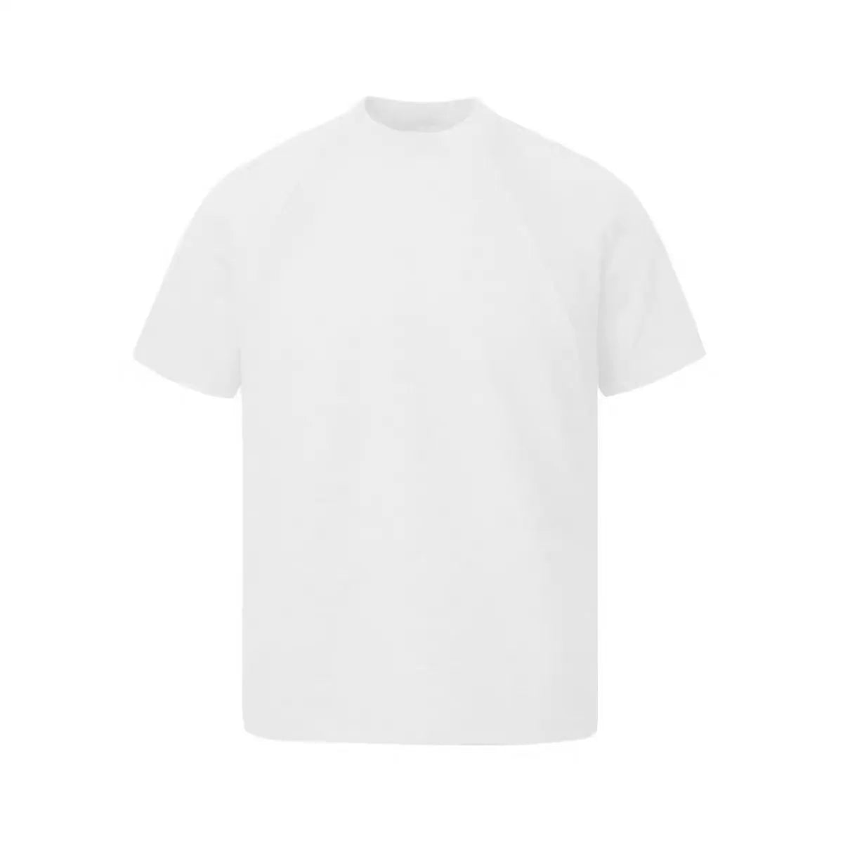 Man wearing a loose-fit grey short sleeve polyester top with air layer stitching.