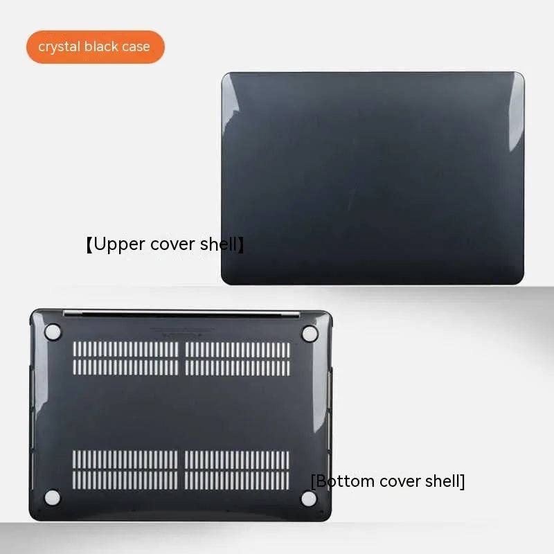 MacBook protective case in crystal transparent, black, frosted and matte finishes for Air and Pro models