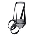 Grey neoprene dog rear leg recovery belt with adjustable waist and thigh straps