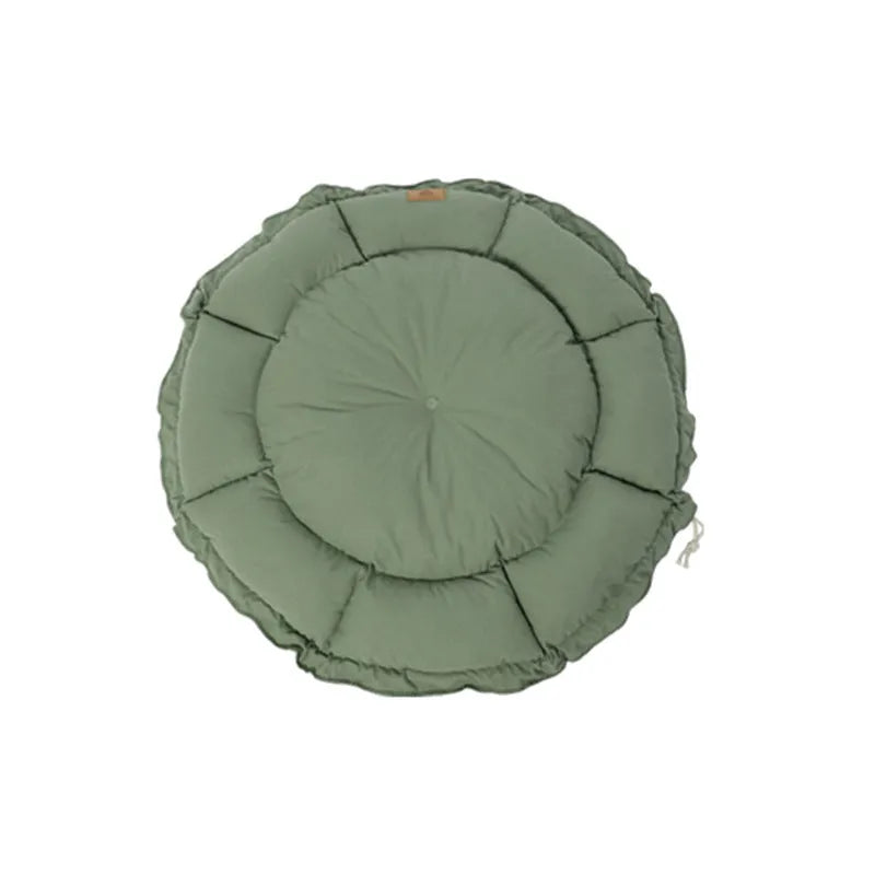 Grey reversible donut cat bed showing sherpa and velvet sides, suitable for indoor cats.