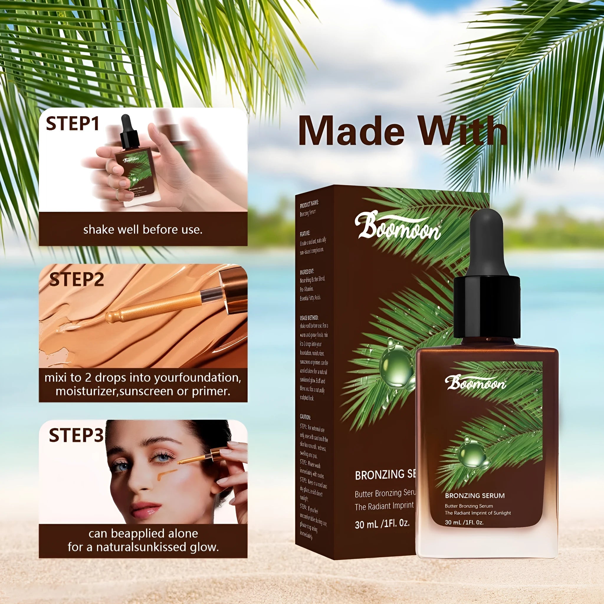 Bronze Black Care Solution moisturising nursing solution in 30ml bottle measuring 101mm tall.