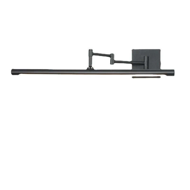 Modern sand black wall-mounted LED bathroom mirror cabinet with internal shelf storage open.