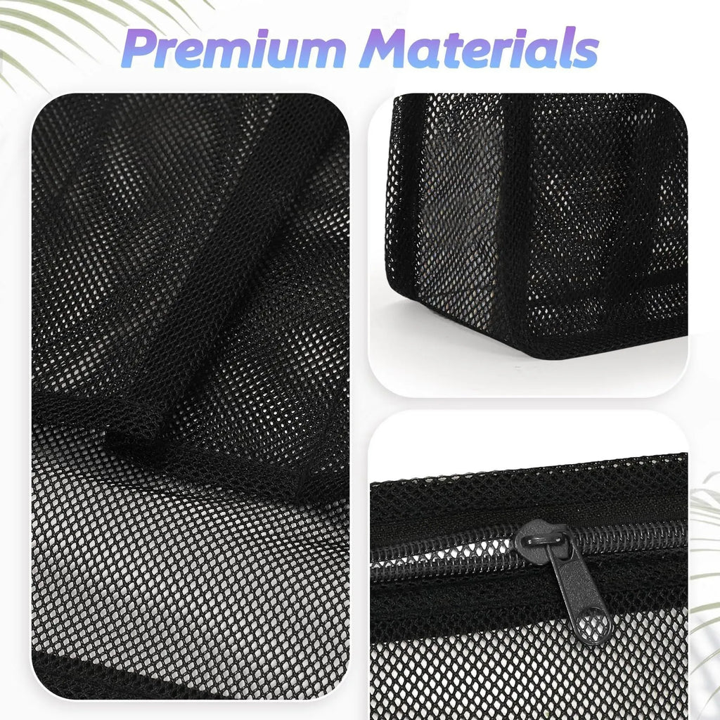 Black and pink large capacity swimming gym bag with dry wet separation compartments and mesh pocket