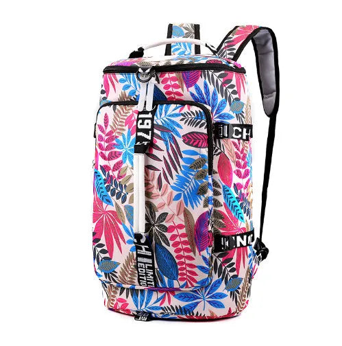 Waterproof convertible gym bag with shoe compartment and combination lock in multiple colour options