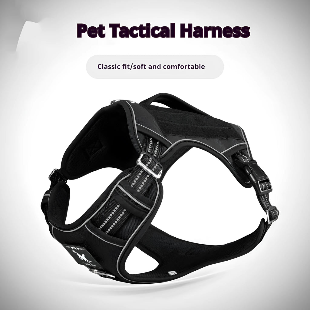 Tactical dog chest strap harness in Oxford cloth, shown in camouflage colour.