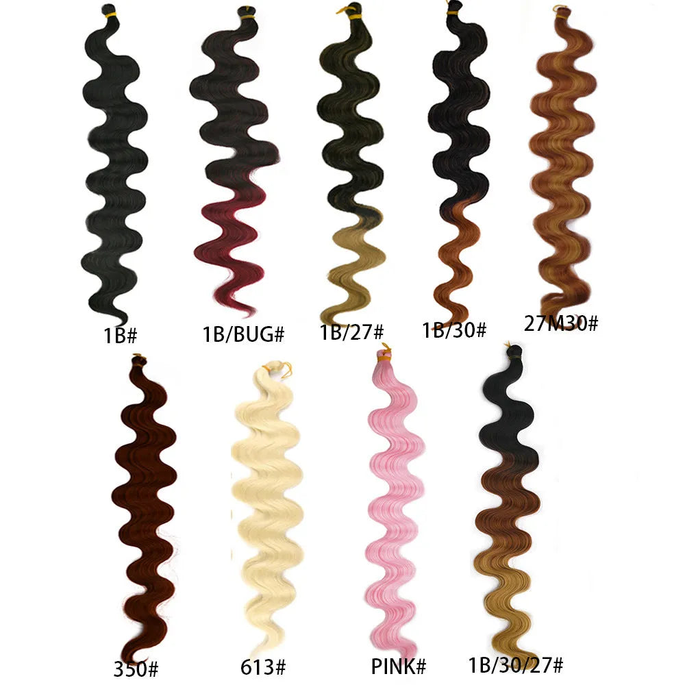 Wine red big wave synthetic hair crochet extension measuring 24 inches long