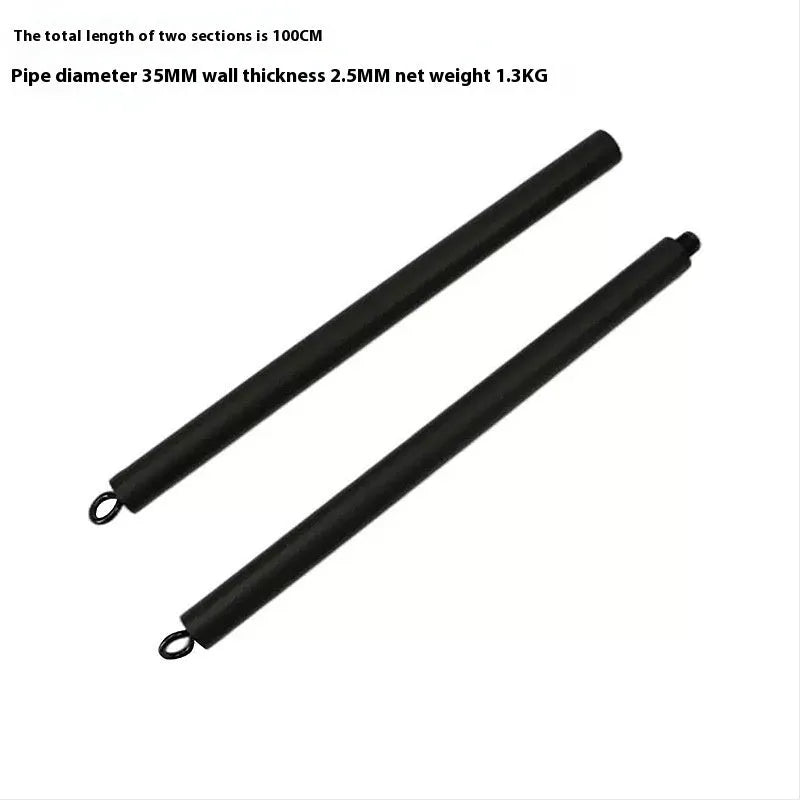 Two-segment push-and-pull fitness stick for yoga and Pilates resistance exercises.