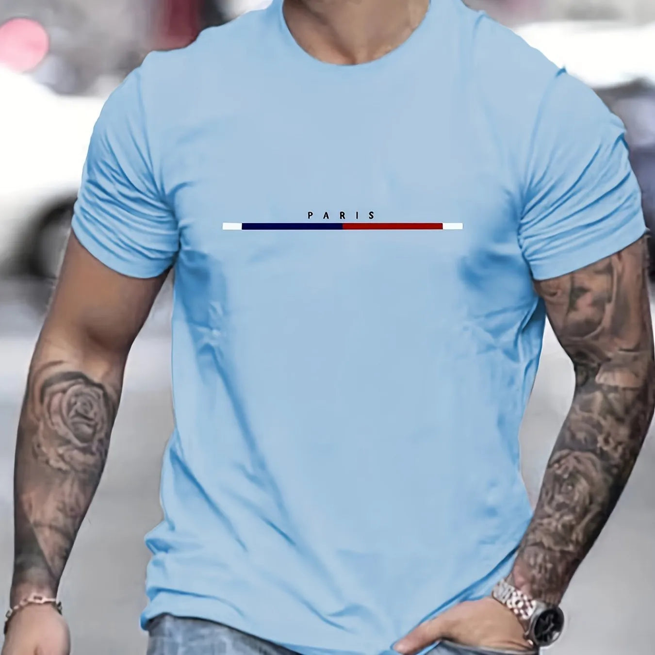 Men's fashion printed cotton t-shirt in white and black with unisex fit