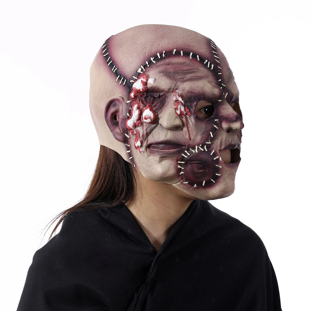 Three-sided Grimace horror latex mask for Halloween costume parties