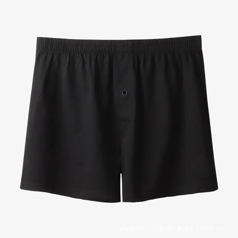 Men's cotton high-waist boxer shorts in light grey, dark blue and black colours