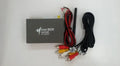 Black car Wi-Fi mirror link box with power cable, antenna, AV cable, and user manual for smartphone screen mirroring.
