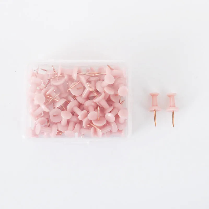 50 Morandi colour push pins with five-pointed star button design for noticeboards and cork boards