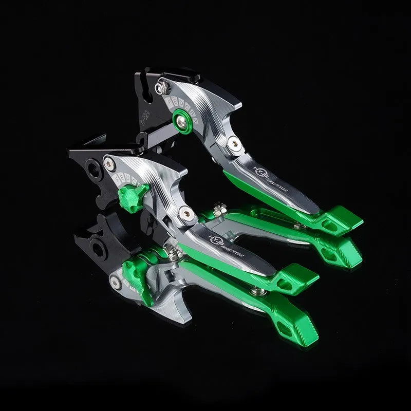 Adjustable anodised aluminium horn handle motorcycle clutch lever in multiple colour options