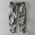 Men's loose-fit cotton overalls with an elastic waist in army green colour
