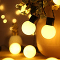 10-metre solar festival light string with 40 retro bulbs on black cable for outdoor tent decoration