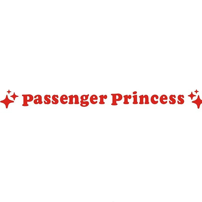 Passenger Princess decorative vinyl sticker for car rearview mirror, 12.5cm size in multiple colour options.