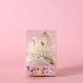 Princess crown headdress with veil for a cat, shown in beige and pink colour options.