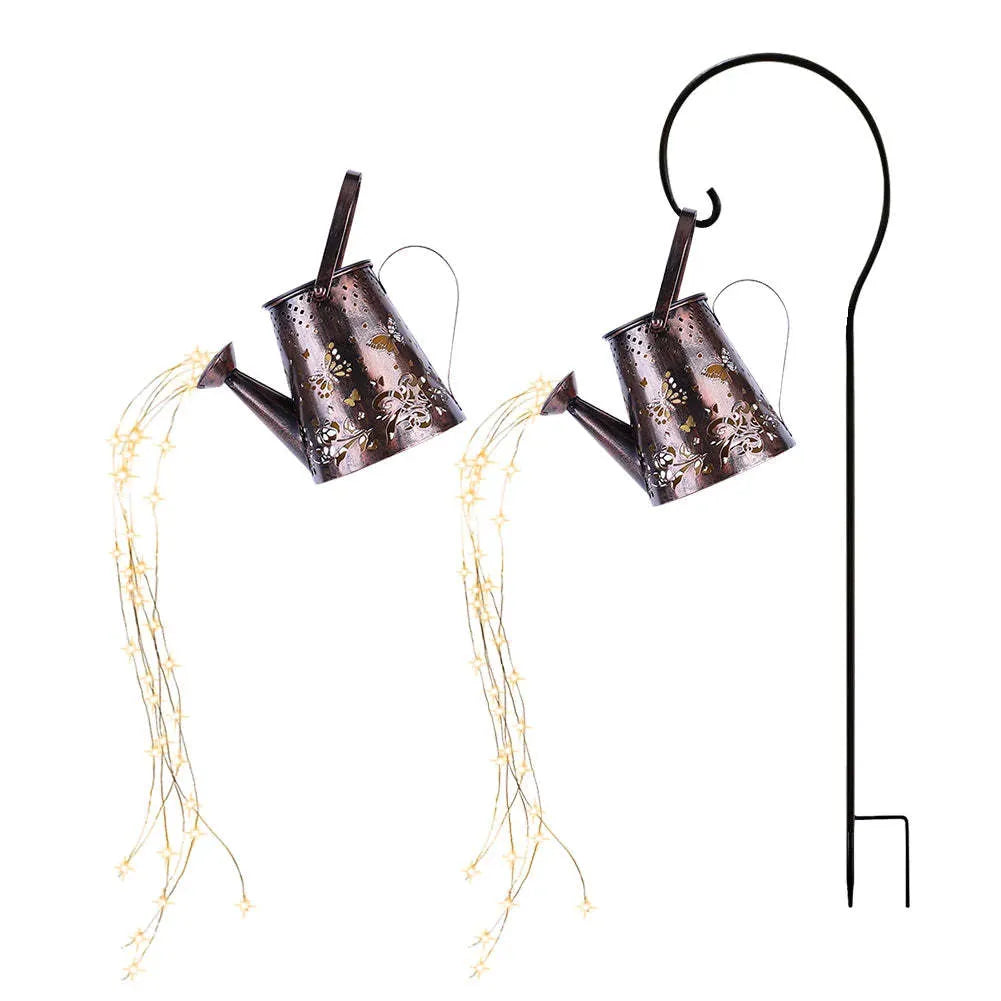 Butterfly pattern solar garden lamp with iron construction for outdoor lighting