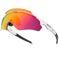 Frameless athletic glasses with colourful integrated lens and windproof design for sports
