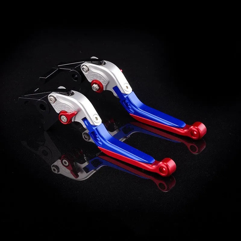 Adjustable anodised aluminium horn handle motorcycle clutch lever in multiple colour options