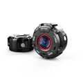 Black waterproof sports digital camera with slender 290mm body on a textured surface.