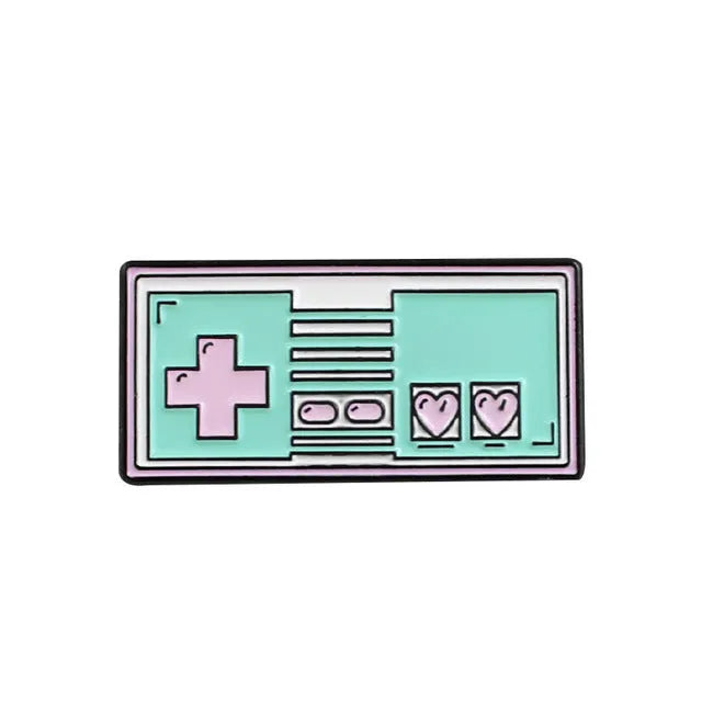 Alloy metal stereo game console decorative badge in independent OPP packaging