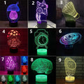 Remote control LED desk lamp with 3D acrylic design and USB power cable