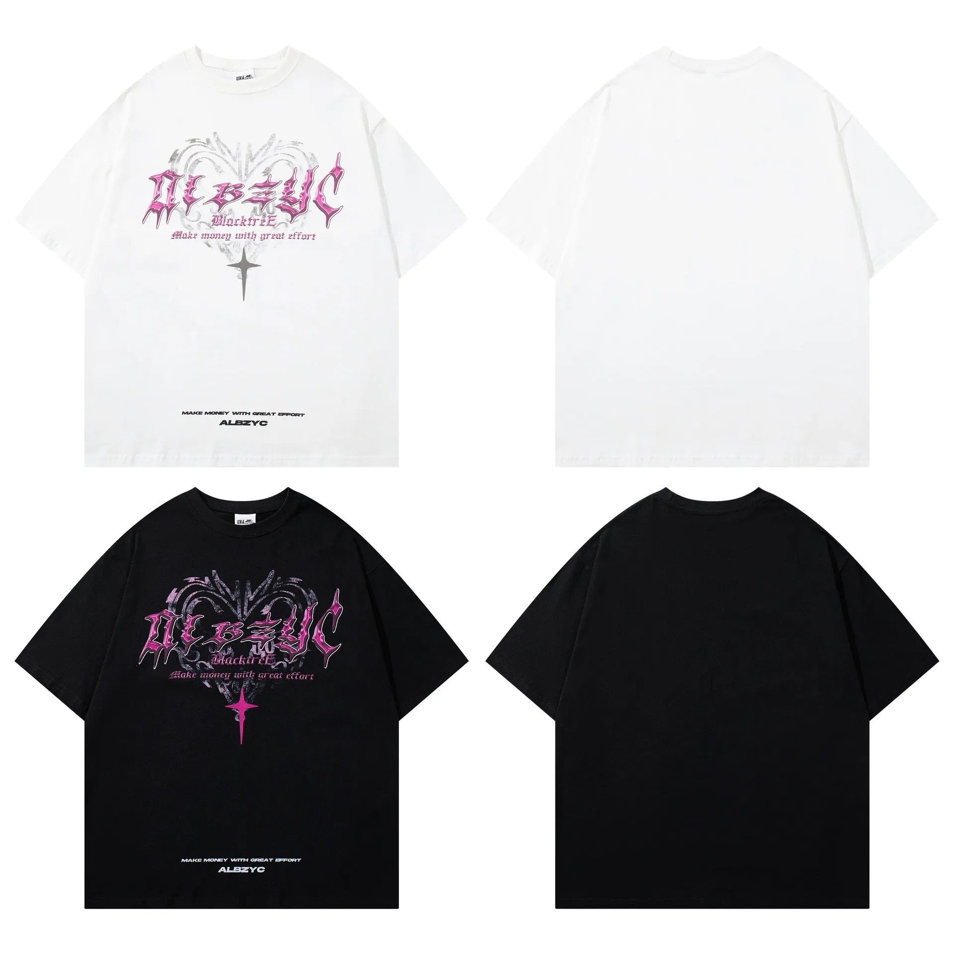Men's white cotton printed retro design short sleeve t-shirt on hanger