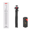 Black octopus-style mobile phone tripod with telescopic extension and attached phone clip