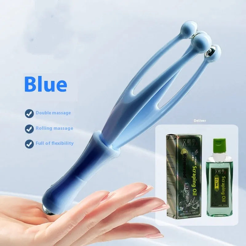 Blue and white steel ball finger massager for hand joint pressure relief
