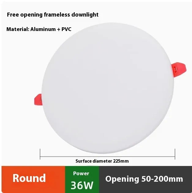 Ultra-thin aluminium LED panel light fitting in Circle and Square shape options