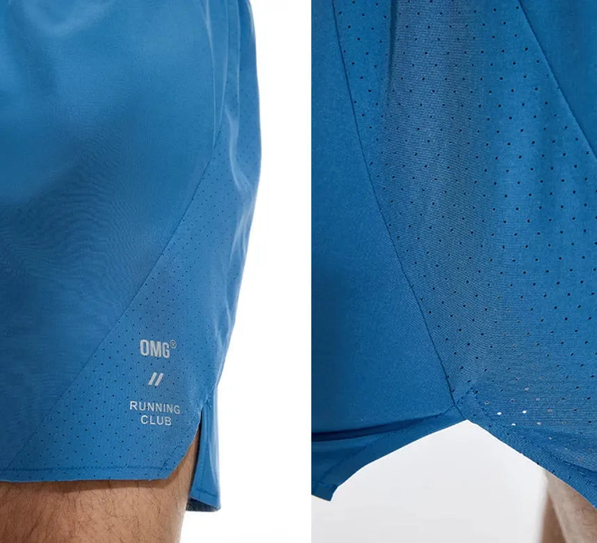 Men's black running shorts with laser stitching detail and stretch fabric for athletic training