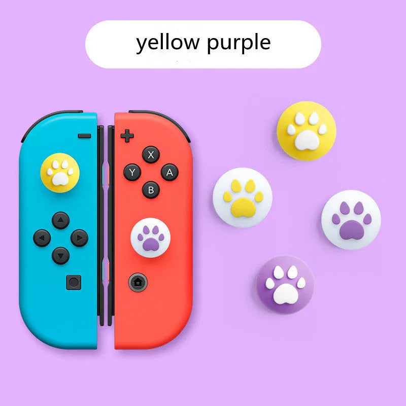 Four silicone thumbstick grip caps for Nintendo Switch Lite console in assorted colours