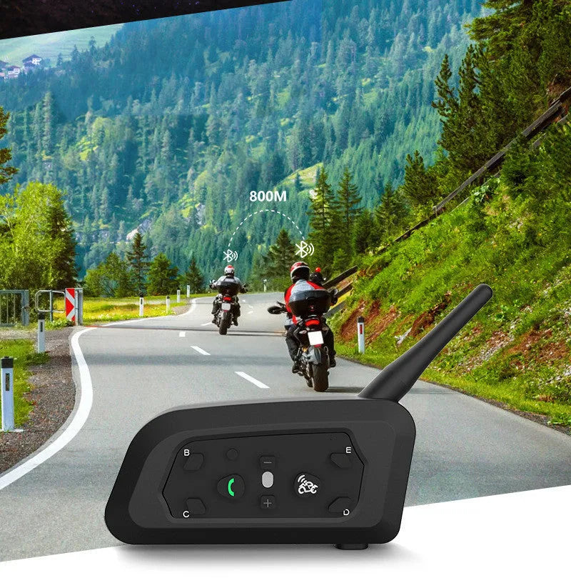 Motorcycle helmet Bluetooth intercom unit with headphones and mounting hardware