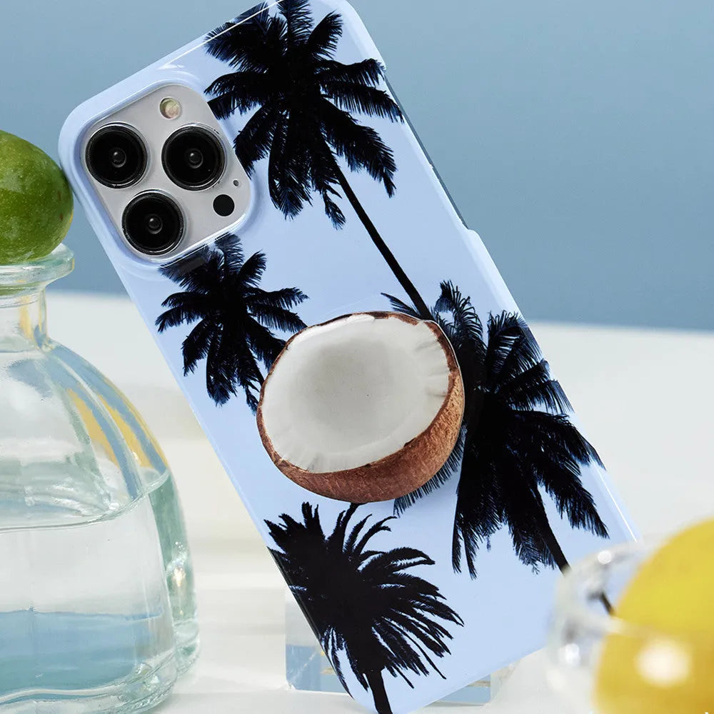 Original Summer Coconut flexible TPU phone case for iPhone, shown with bracket combination option.