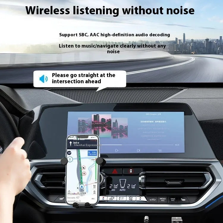 NAI USB car Bluetooth audio receiver with zinc alloy USB connector and copper 3.5mm AUX plug
