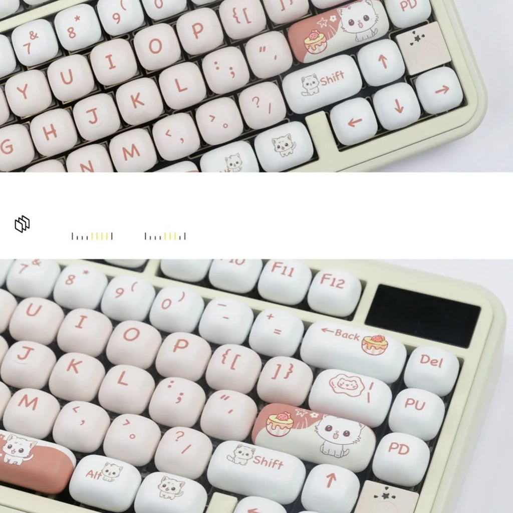 Dessert cat cartoon design mechanical keyboard key caps with MOG round shape