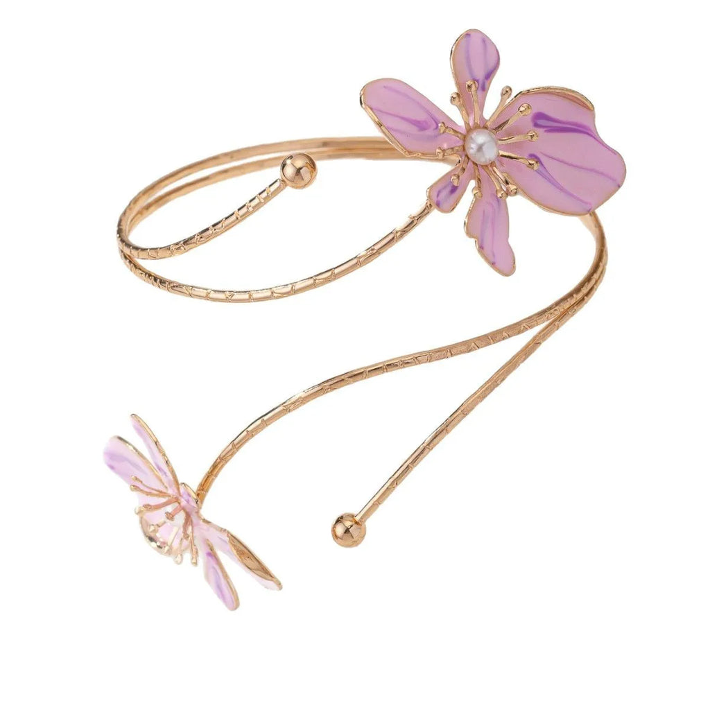Personalised fashion pattern hollow armband in alloy with pink and purple colour options